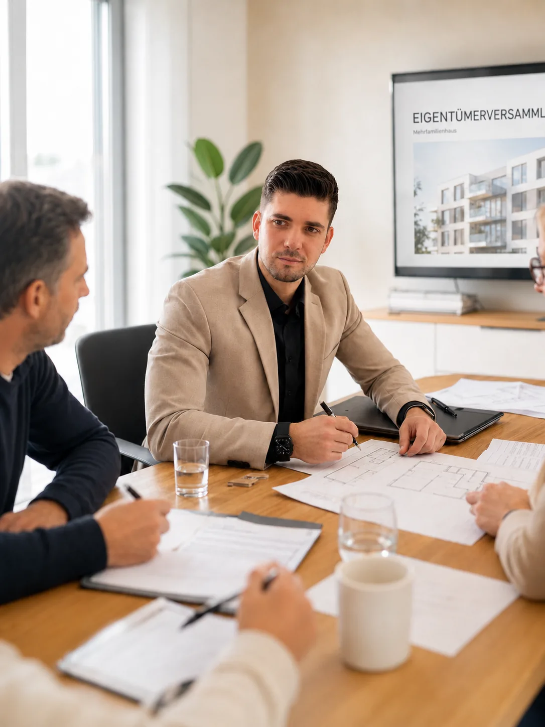 Eigentümerversammlung zur WEG-Verwaltung mit Beschlussfassung